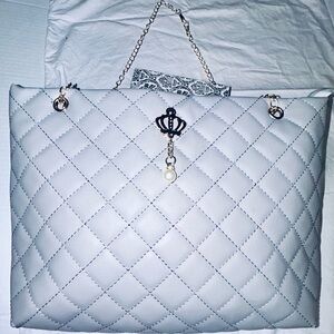 Chic Quilted Shoulder Bag with Multi Positional Chain Strap, or w/o strap -NWT